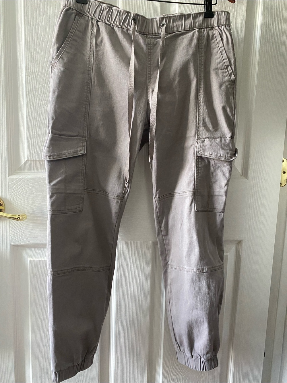Rewash Gray Cargo Jogger Pants - 98% Cotton Gorpcore Utility Pant L